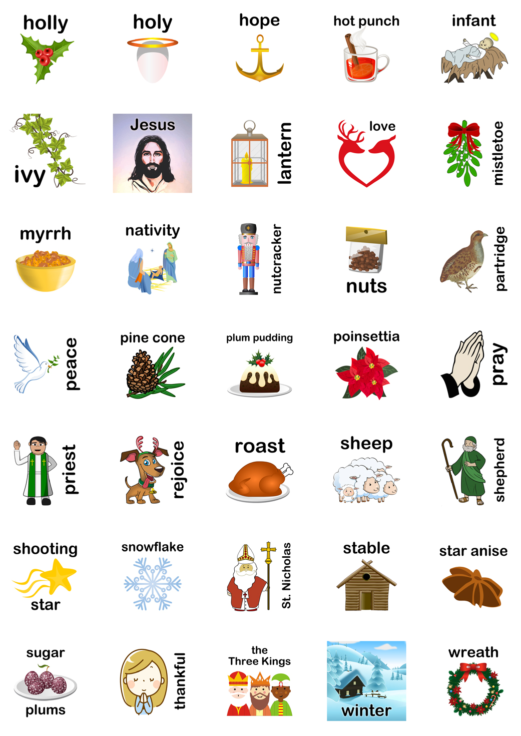 Religious Christmas Bingo 7x7 (100 pages + call sheet) | Made By Teachers