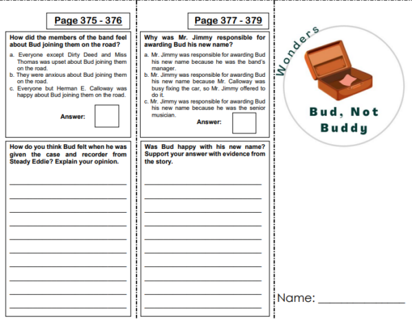 Bud, Not Buddy - Grade 5 Wonders | Made By Teachers