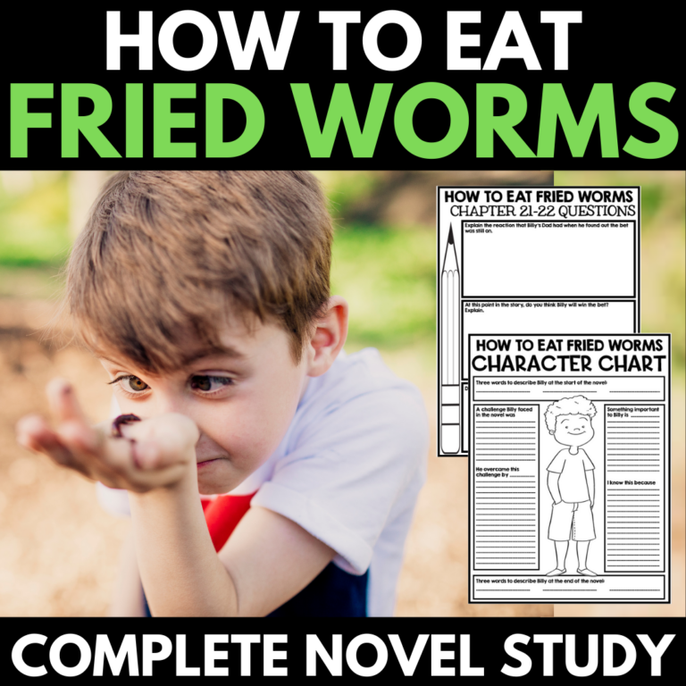 How to Eat Fried Worms Novel Study Unit Questions, Activities, and Projects Made By Teachers