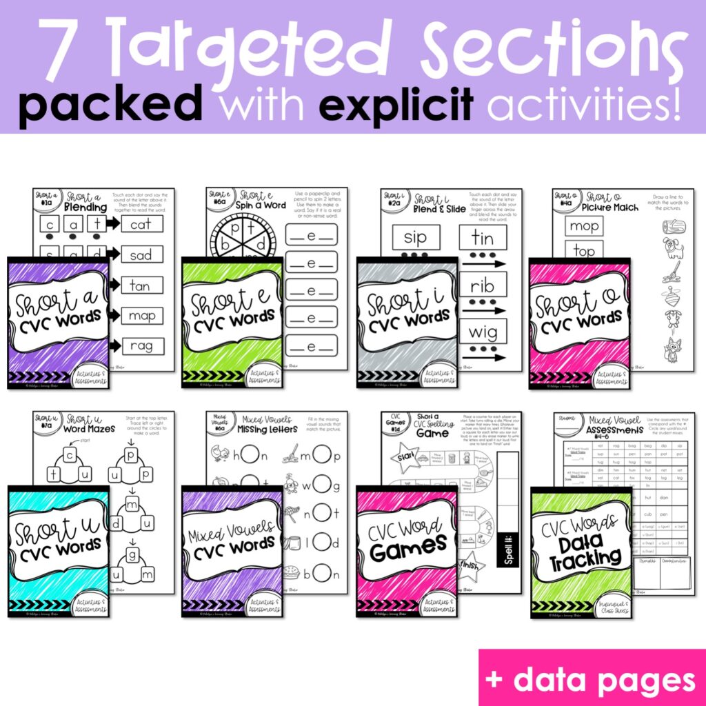 1st Grade CVC Words Intervention Binder and Activities | Made By Teachers