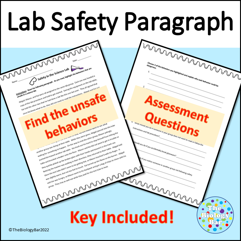 Science Lab Safety Rules Paragraph Worksheet Made By Teachers