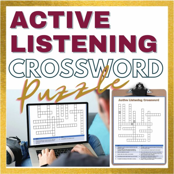 Active Listening Crossword Puzzle Digital and Print Made By Teachers