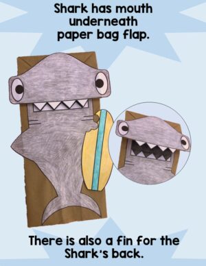 Summer Shark Paper Bag Puppet Craft Activity - Made By Teachers