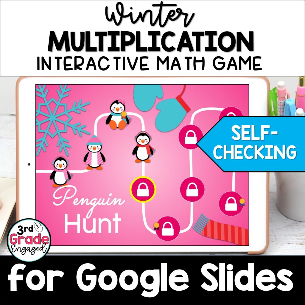 Winter Multiplication Digital Math Game For Google Slides Made By