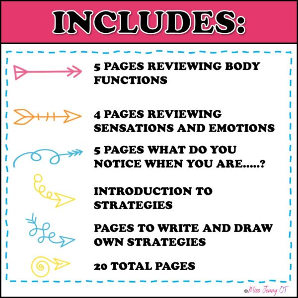 Interoception Self Regulation Activities Whole Body Workbook - Made By ...