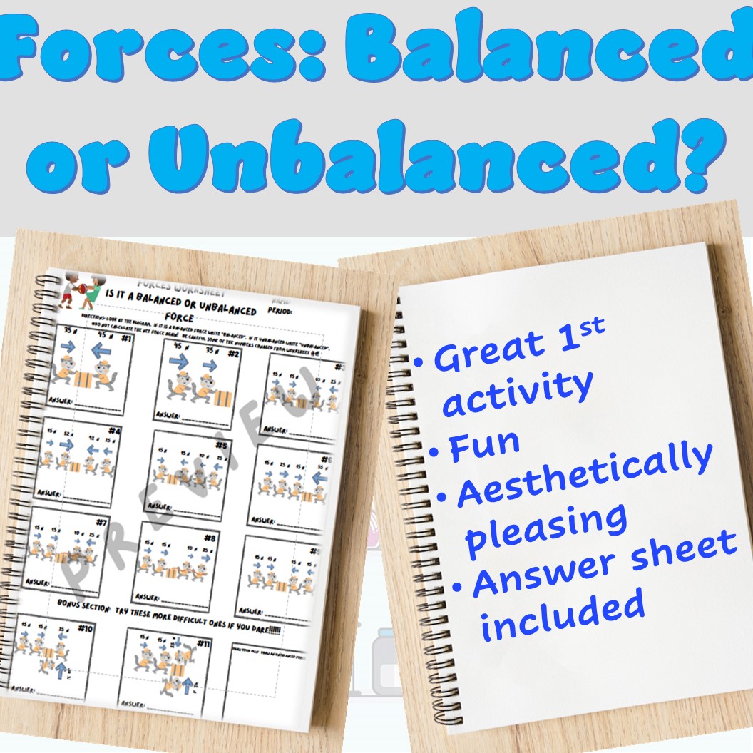 Force Balanced And Unbalanced Forces Worksheet Made By Teachers