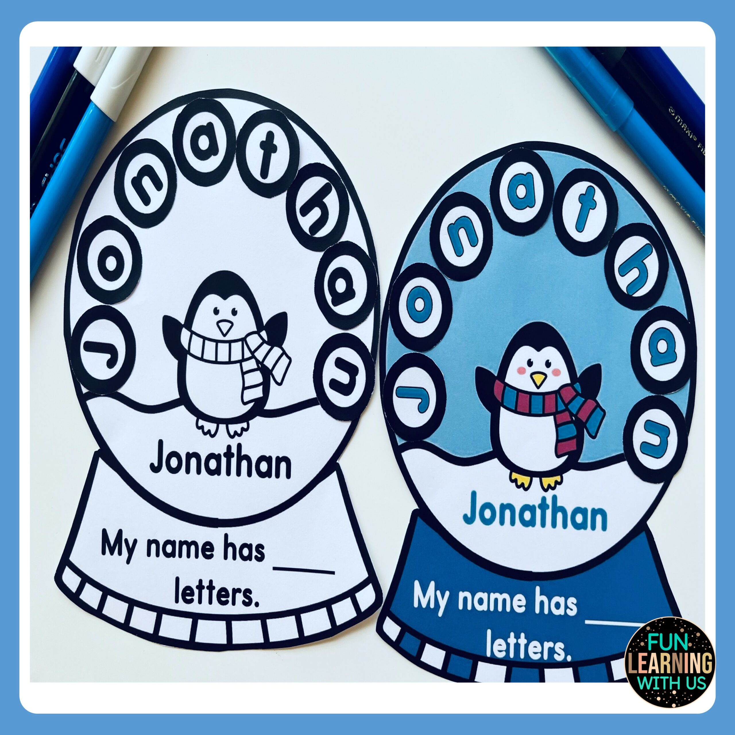 Winter Snow Globe Name Crafts January Editable Name Activity Made