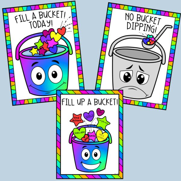 Bucket Filling & Dipping Posters To Teach Kindness & Correct Mean