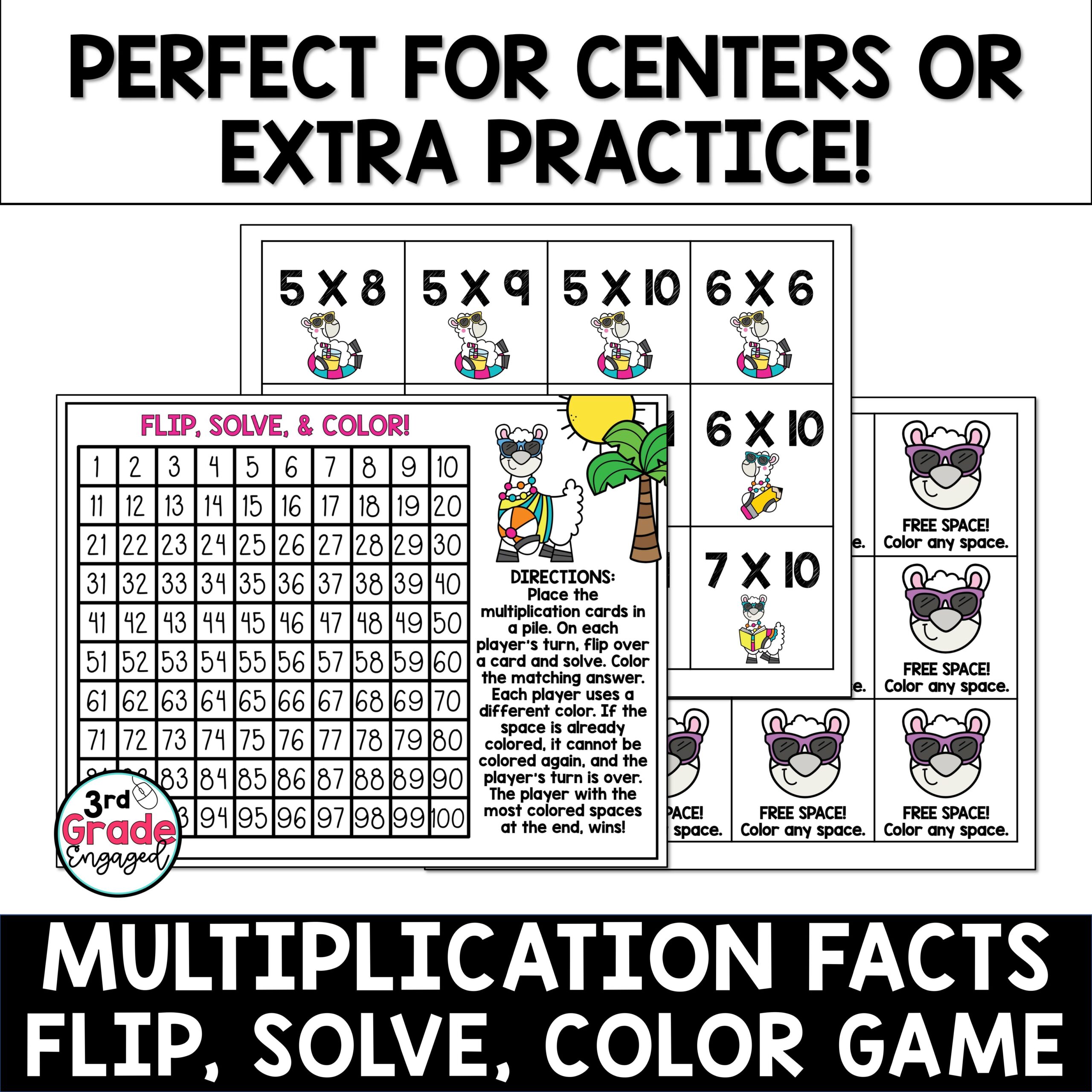 Multiplication Facts Flip Solve Color Math Game | Made By Teachers