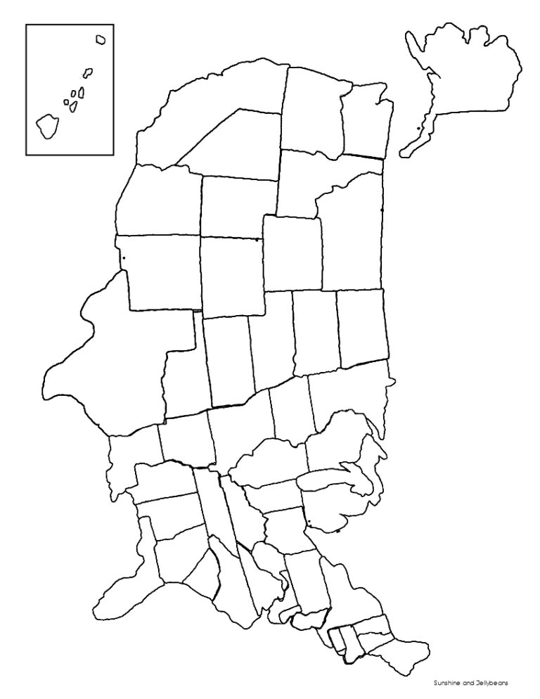 U.S. States & Capitals - Labeled and Blank Maps for Study & Practice ...
