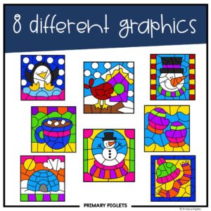 Winter Math Coloring Pages - Multiplication Color by Number Code Sheets ...