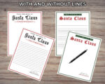 Printable Blank Letter from Santa, PDF Christmas Stationery, Red Green ...