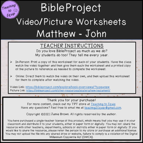 Overview of the Four Gospels Bible book summary Activity BUNDLE - Made ...