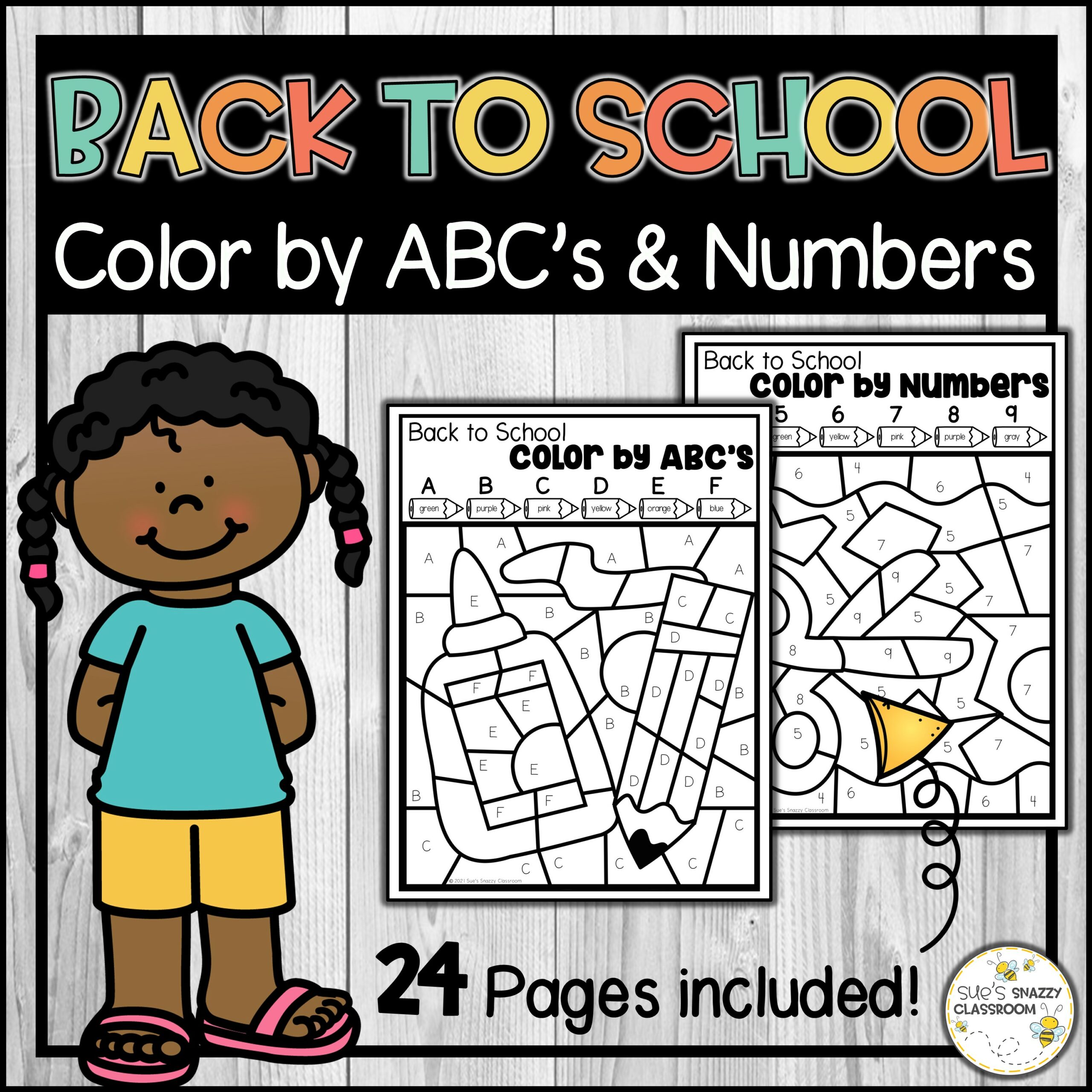 Back to School Activity | Color by Code | Letter Practice and Numbers to 20