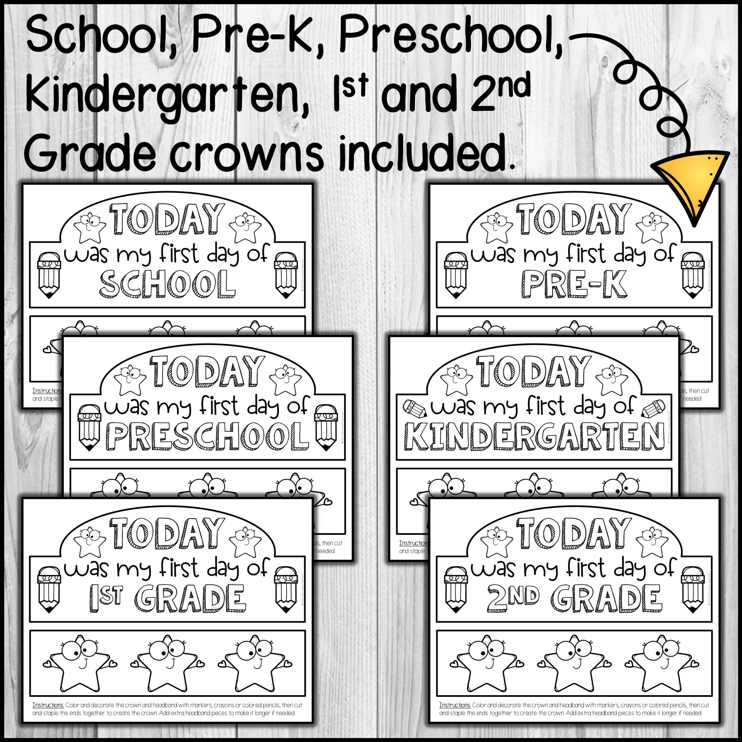 First Day Of School Crown Activity Back To School Hat Center Made