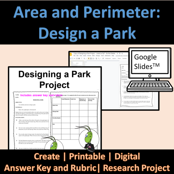Project Based Area and Perimeter Designing a Park Printable