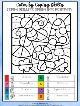 SPRING Color by COPING SKILLS | Made By Teachers
