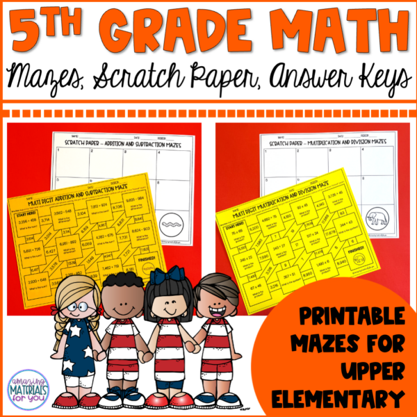 Fifth Grade Math Printable Mazes | Made By Teachers
