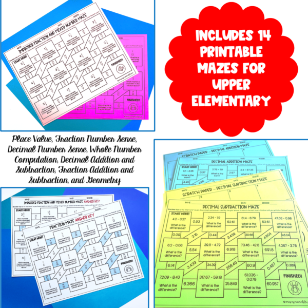 Fifth Grade Math Printable Mazes | Made By Teachers