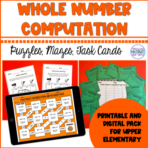 Whole Number Operations | Puzzles, Mazes, Task Cards | Made By Teachers