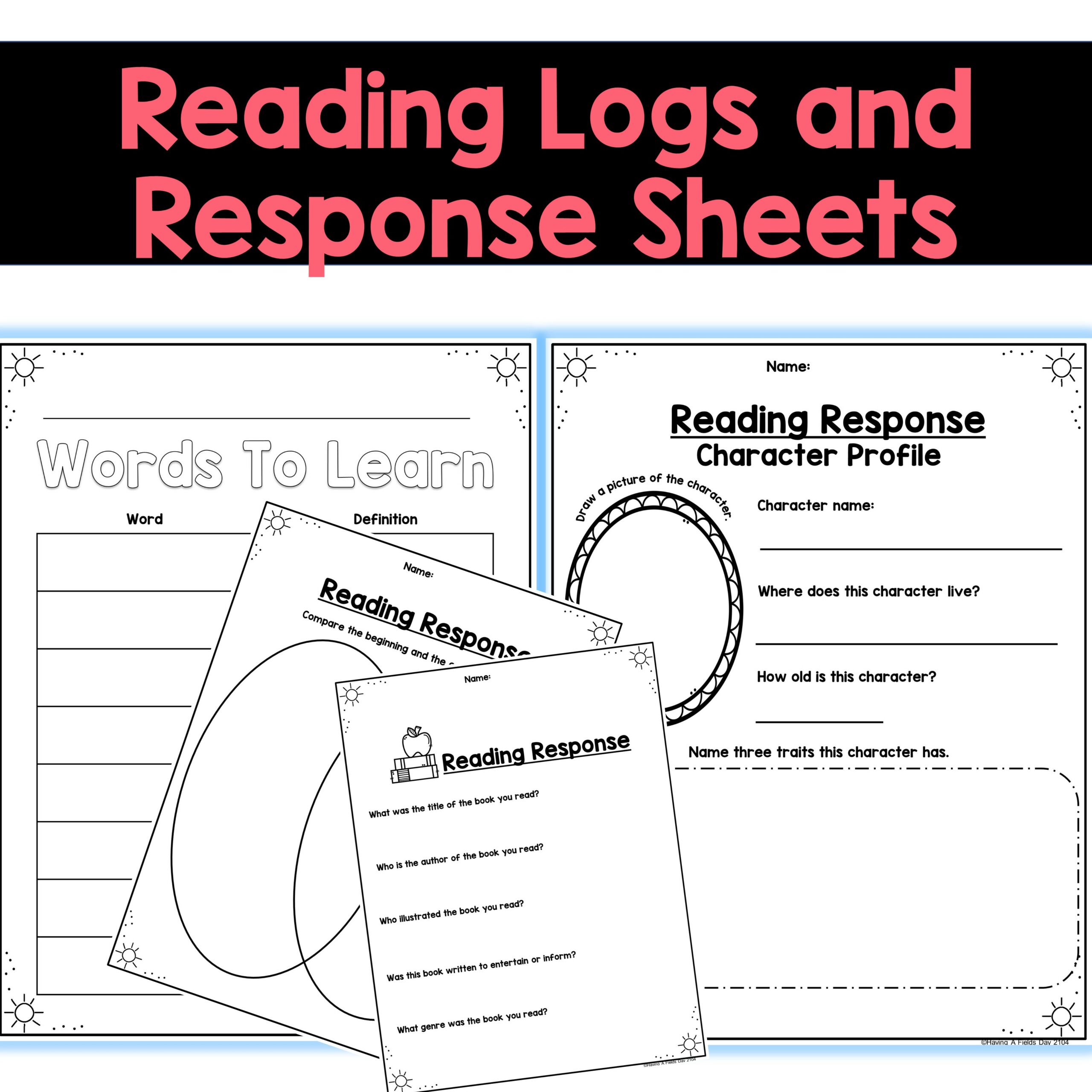 Reading Logs and Response Sheets Made By Teachers