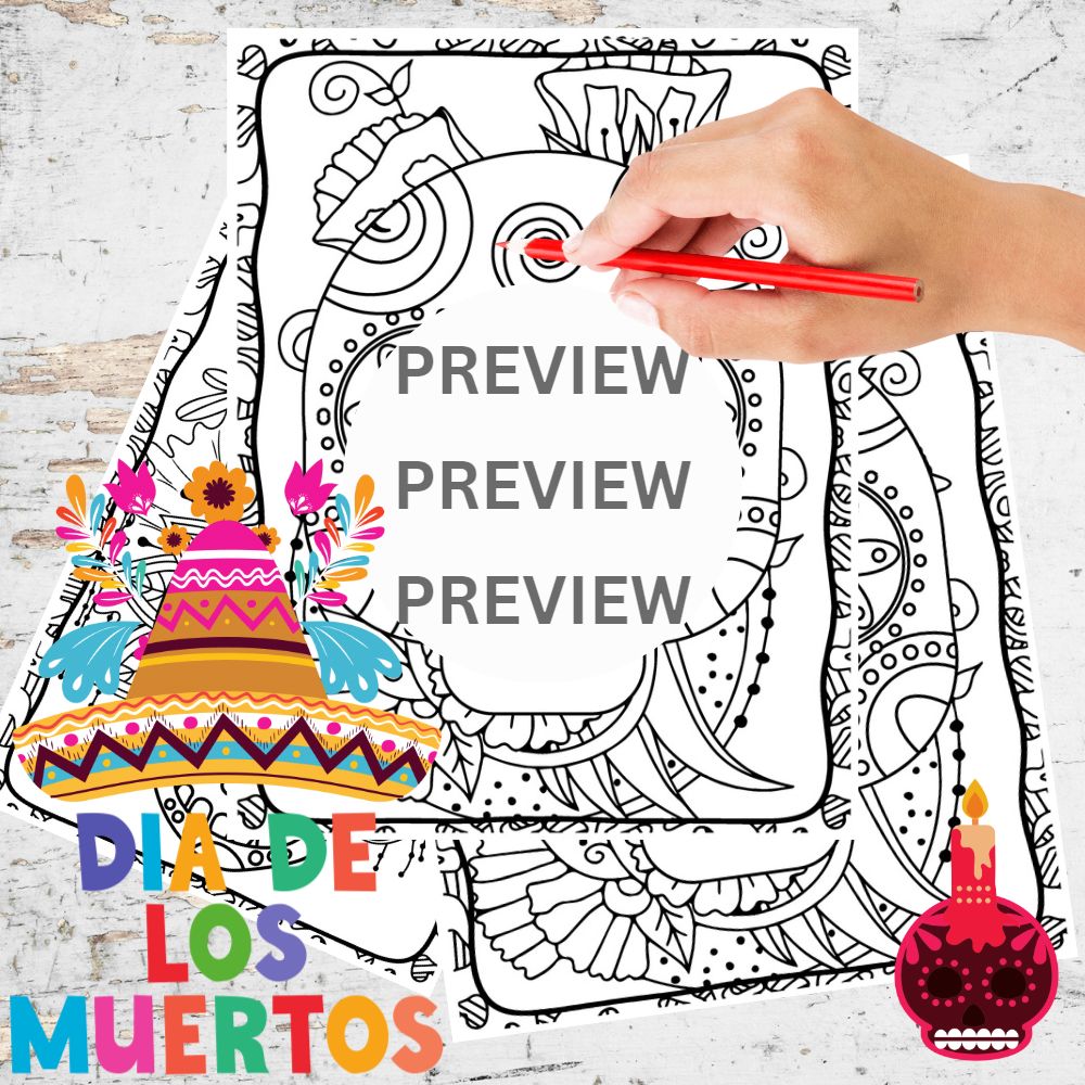 Day of the Dead (Dia de los Muertos) Sugar Skull Coloring Sheets ...