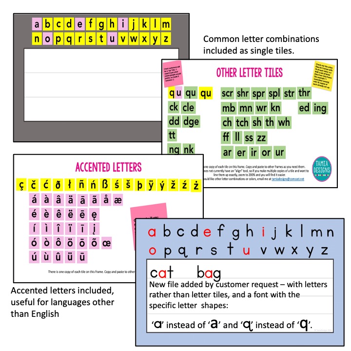 Jamboard online alphabet letters word mat for phonics