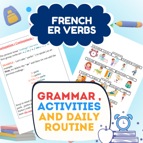 French ER Verbs Grammar Lesson Plan Activities And Daily Routine