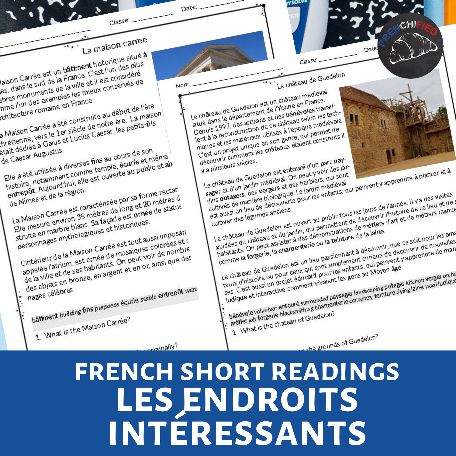 Short French reading passages - Interesting places