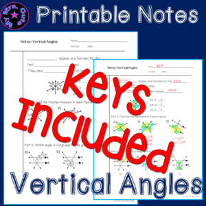Vertical Angles Math Notes Worksheet Maze Print or Digital | Made By ...