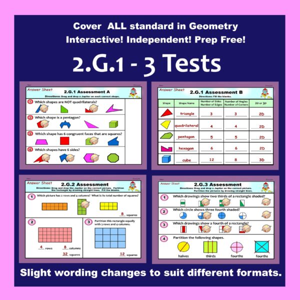 2nd Grade Math Geometry 2G Tests | Made By Teachers