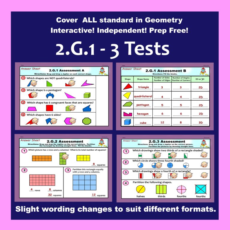 2nd Grade Math Geometry 2G Tests | Made By Teachers