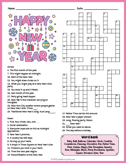 HAPPY NEW YEAR 2023 Crossword Puzzle Worksheet Activity Made By Teachers