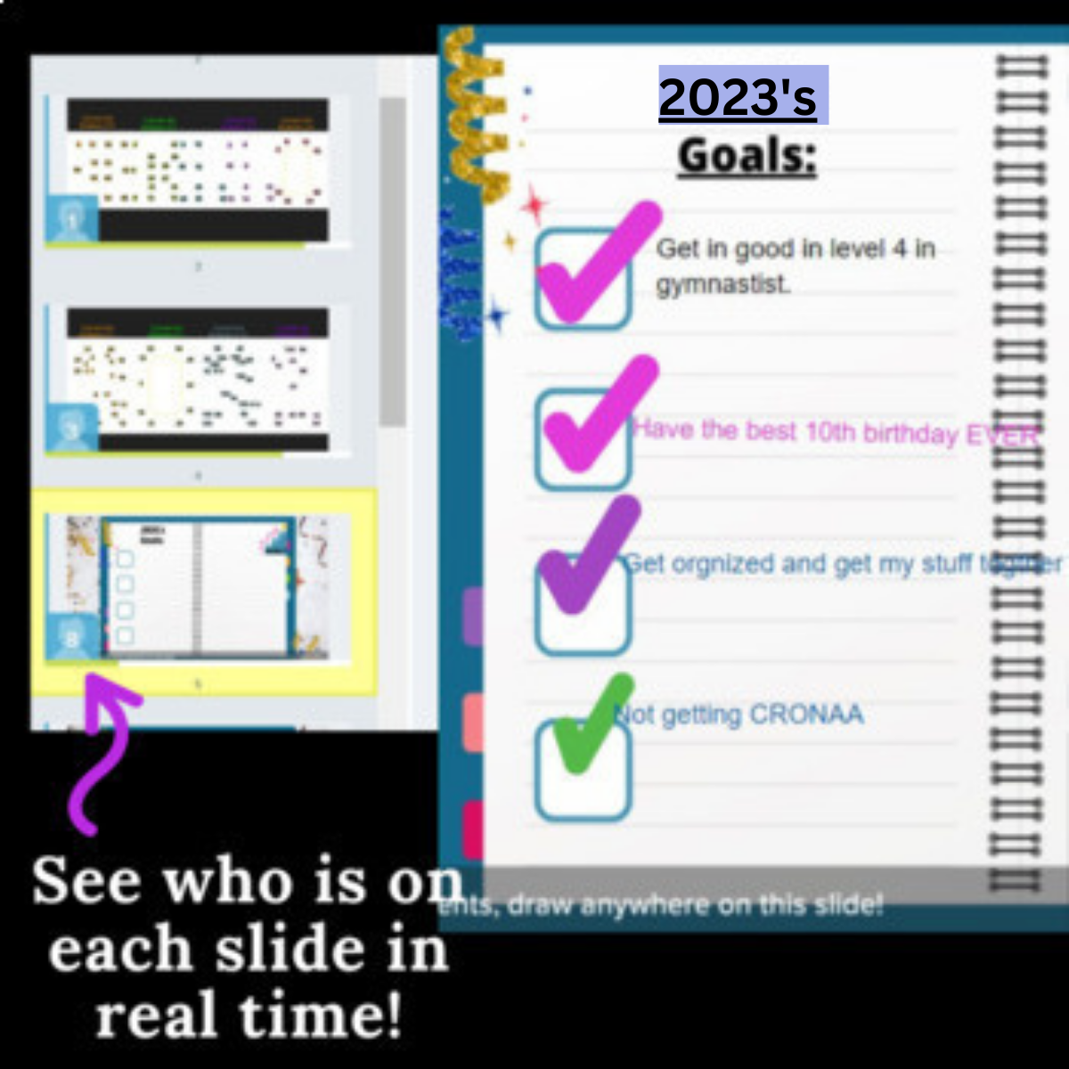 New Year Reflection and Goal Setting Google Slides™ Interactive Pear