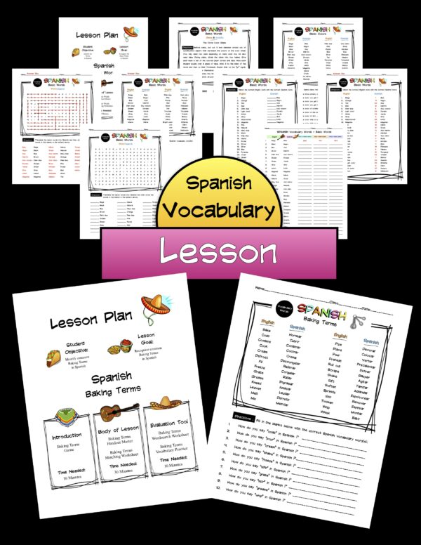 Spanish Baking Terms Lesson Packet Made By Teachers
