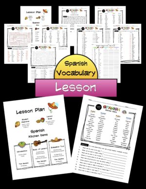 Spanish Study/Office Items Vocabulary Word List Column Worksheet | Made ...