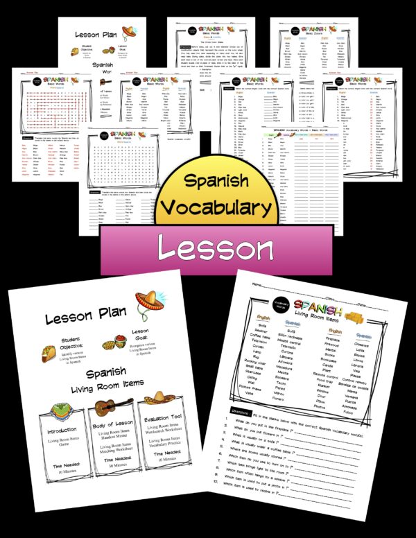 Spanish Living Room Items Lesson Packet Made By Teachers