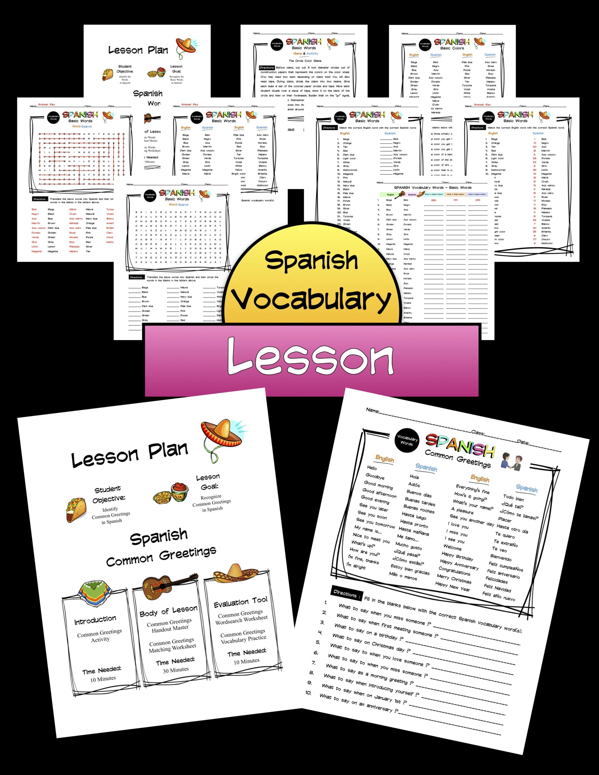 Spanish Greetings Lesson Packet