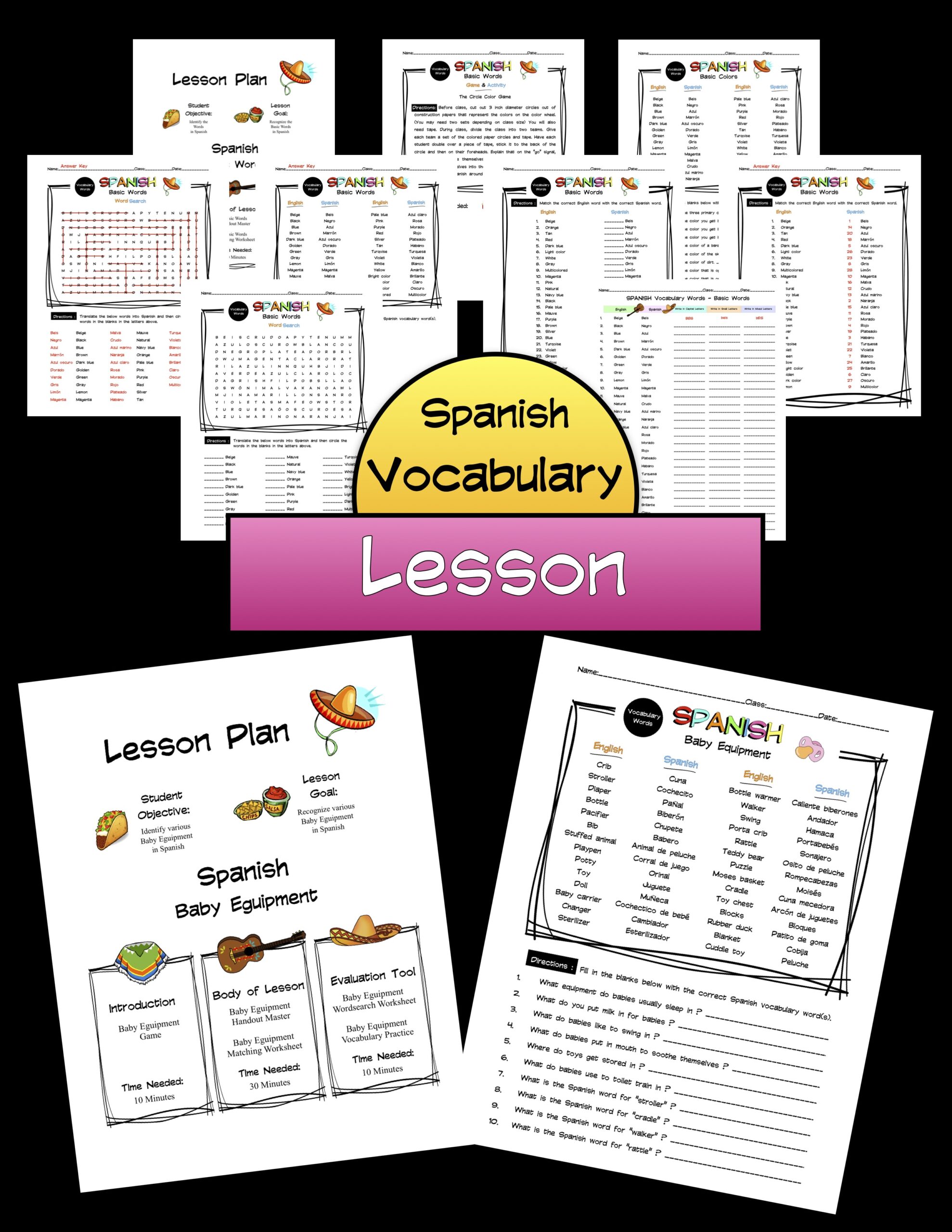 Spanish Baby Equipment Lesson Packet