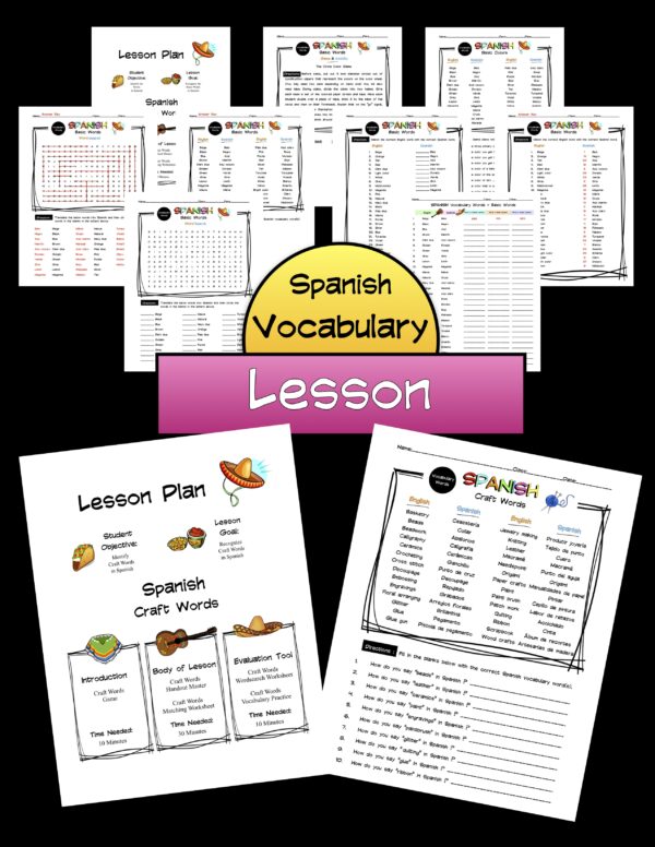 Spanish Craft Words Lesson Packet Made By Teachers