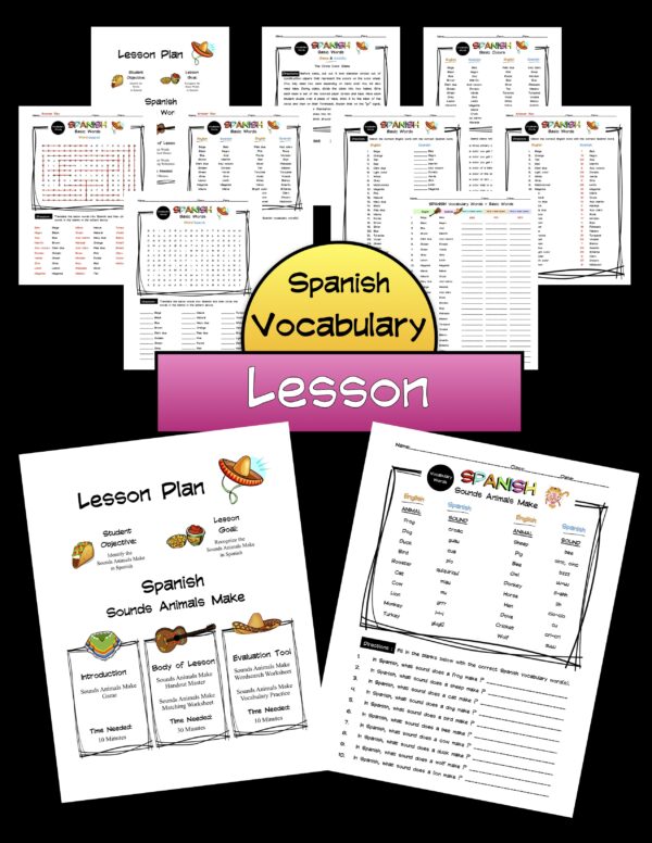 Spanish Sounds Animals Make Lesson Packet Made By Teachers