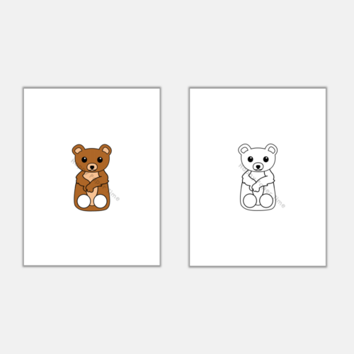 Bear Finger Puppet Printable Woodland Animal Coloring Paper Craft ...