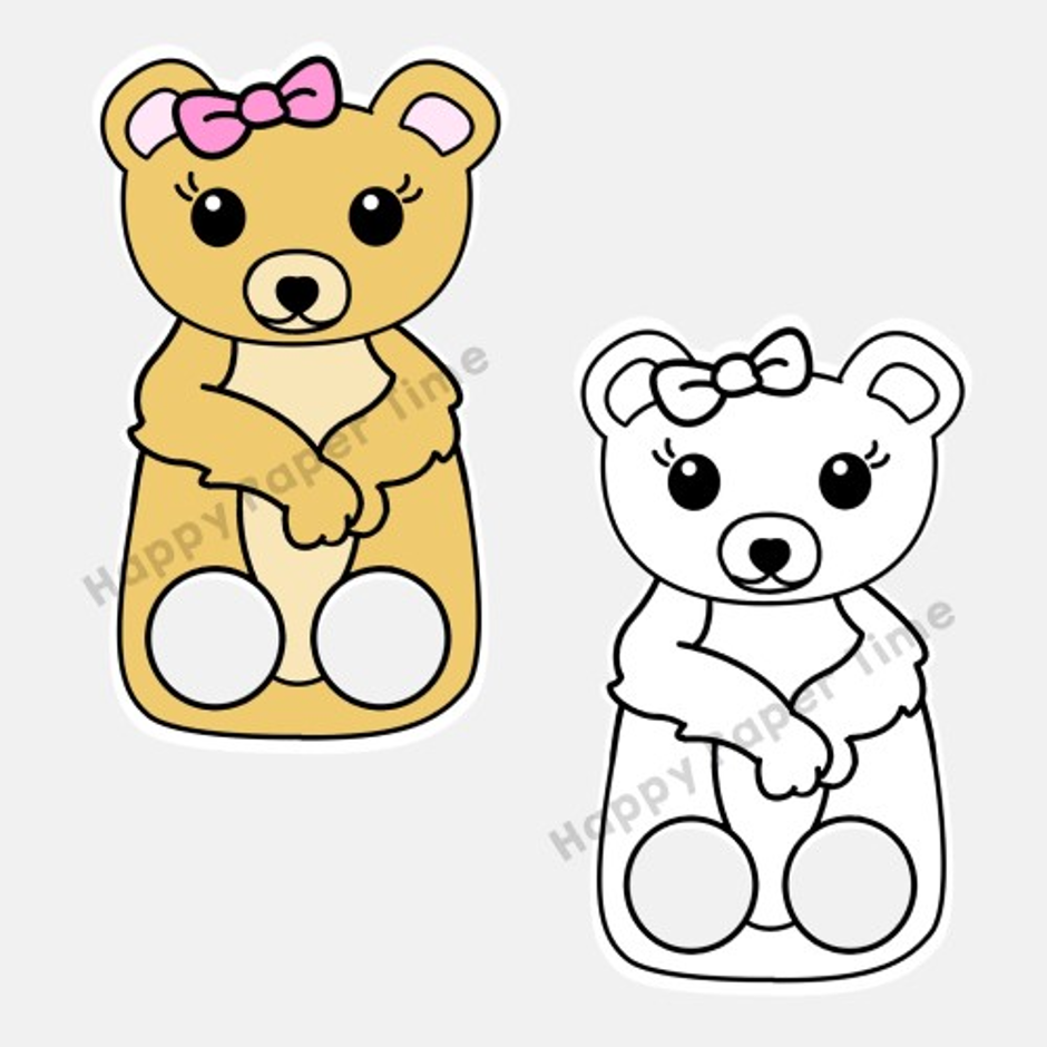 Bear Finger Puppet Printable Woodland Animal Coloring Paper Craft