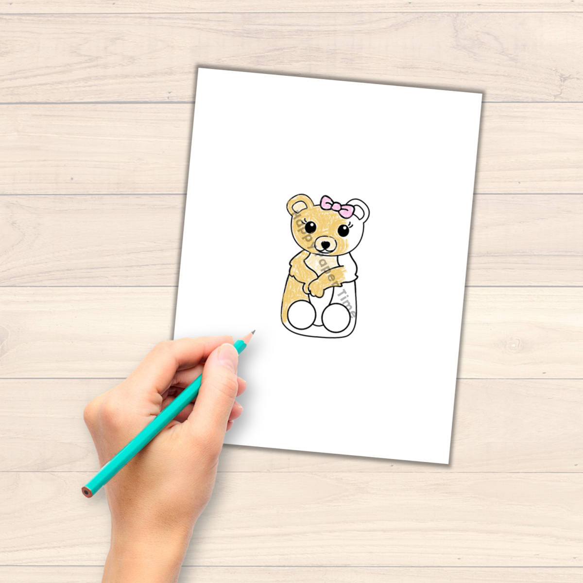 Bear Finger Puppet Printable Woodland Animal Coloring Paper Craft ...