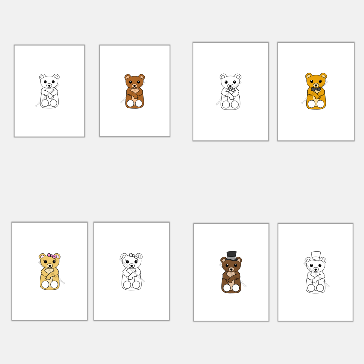 Bear Finger Puppets Printable Woodland Animal Coloring Paper Craft