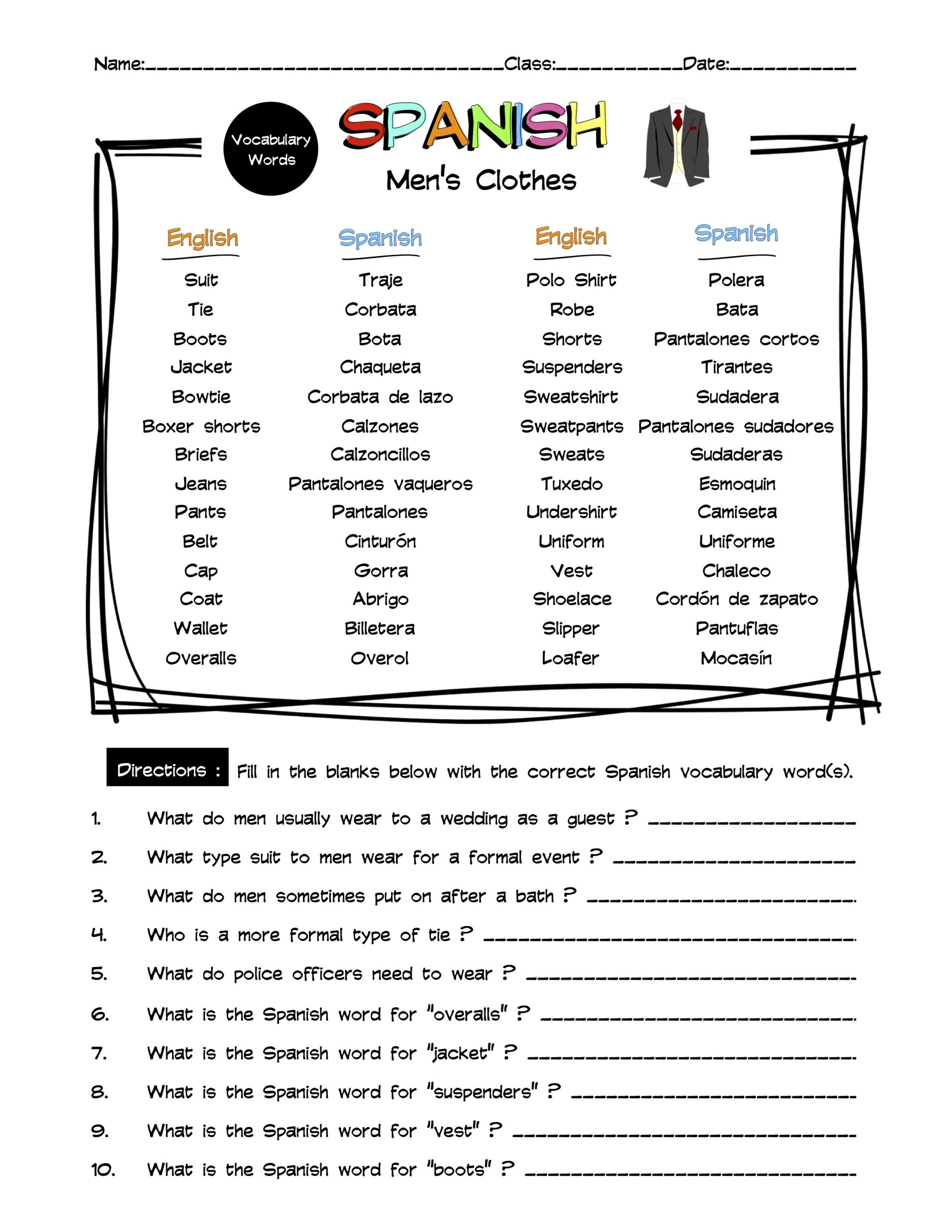 spanish-men-s-clothes-vocabulary-word-list-worksheet-answer-key