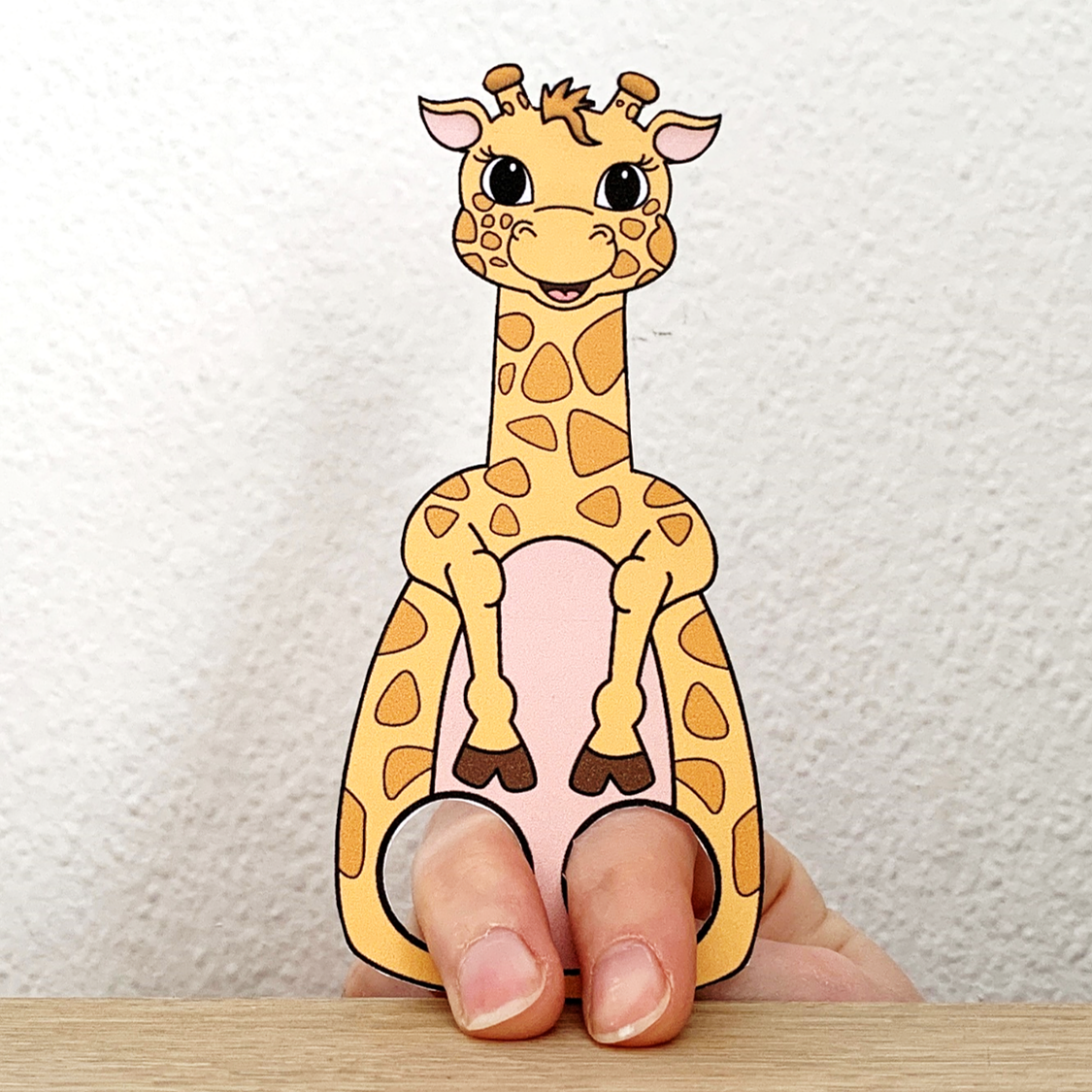 Giraffe Finger Puppet Printable African Animal Coloring Paper Craft