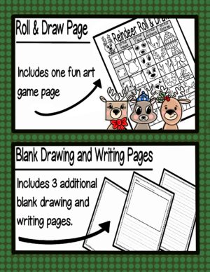 Roll A Reindeer Christmas Roll and Draw Art Game Art Sub Activity ...