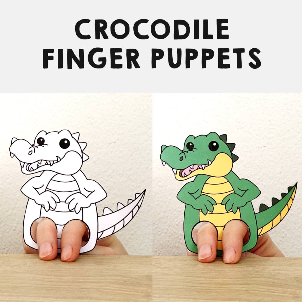 crocodile-finger-puppet-printable-australia-animal-coloring-paper-craft