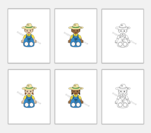 Farmer Finger Puppet Printable Worker Career Coloring Paper Craft ...